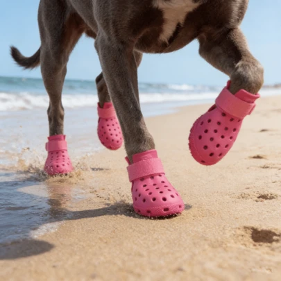 4pcs/Set Fashionable Pet Dog Shoes - Dog Supplies, Suitable For All Seasons, Anti-Slip, Breathable, Elastic, Soft Sole Pet Dog Shoes To Protect Paws And Keep Dogs Happy