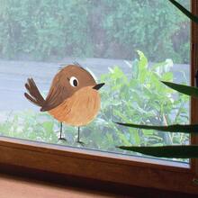1pc Traditional Style Charming Sparrow Wall Sticker, Easy To Install And Waterproof PVC Plastic Material, Suitable For Windows, Living Room, Bedroom, Dorm And Classroom - A - View 5