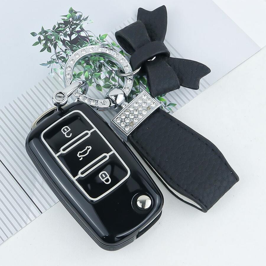 [Nuevo] Funda para llave de coche, carcasa de llave, portallaves, llavero, adecuado para Golf 4/5/6/7, Passat, Tiguan, Bora, Superb