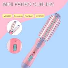 Mini Portable Hair Curling Brush, Straightener, Dual Voltage - Lilac (mini) - View 2
