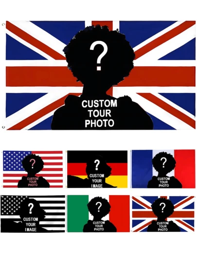 1 Piece Custom Tapestry, Custom Flag, Custom British Flag, German Flag, French Flag, American Flag, Spanish Flag, Italian Flag, Can Print Any Photo Or Image, Colorful, Versatile, , Decorative, Reusable, Breathable, Exquisite, Fashionable, High Quality, Personalized Gift, Suitable For Garden, Garden Decoration, Bedroom Decoration
