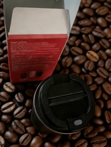 咖啡杯，旅行咖啡杯，不锈钢旅行杯，防漏双层车载杯 - 黑色 - 查看 7