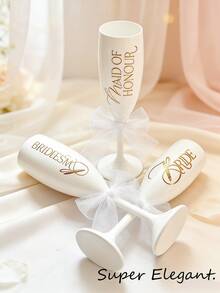 Ly sâm panh cho phù dâu in tên/chữ theo yêu cầu, quà tặng cho tiệc cưới, quà tặng tiệc độc thân, 1 ly sâm panh nhựa trắng, ly sâm panh nhựa acrylic trắng có thể tùy chỉnh, quà tặng tiệc cưới, ly cho phù dâu, ly tiệc độc thân, trang trí đám cưới, thời trang, dễ thương, nhiều màu sắc, có thể tùy chỉnh, cá nhân hóa, độc đáo, quà tặng lý tưởng cho bạn bè, con trai, con gái, học sinh, tình yêu vĩnh cửu - Mô hình mới - Xem 6