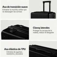 palanca de silicona de gran capacidad, manillar de mano, placa anticolisión de borde, contraseña de  de carga súper grande, hebilla anti - raspado, rueda de rodamiento silenciosa - Negro - Ver 2