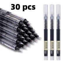 30pcs High Quality Gel Pens, Liquid Ink Ballpoint Pens, Minimalist Stationery, Student & Office Supplies, 0.5mm Direct Liquid Quick-Drying Ballpoint Pens, Black, Blue, Red Neutral Pens, Suitable For Students, Schools, Offices, Home Use - Direct Liquid Ballpoint Pen - View 4