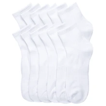 12 Pairs Cotton Cushion Quarter Socks With Arch Support Cotton Blend Athletic Sports Workout Running Socks Comfort Cozy Sweat-Absorbing Anti-Slip Comfy Value Pack - 四分之一白 - 查看 4