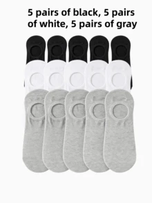 10 đôi tất ngắn trơn màu, không lộ cổ chân, vừa vặn cho cả nam và nữ, thoải mái, mềm mại, thoáng khí, thấm hút mồ hôi, nhẹ, thích hợp cho việc đi lại vào mùa xuân/hè. - Nhiều màu - Xem 8