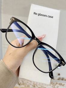 1Pc Glasses, Computer Reading/Game/TV/Mobile Phone Glasses For Women Men, Anti Eye Fatigue - Black Frame Flower Legs - View 6