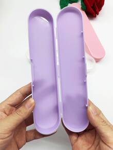 Long Storage Box, Available In 14.5cm Short And 17.6cm Long Sizes, 4 Colors To Choose From Macaron Solid And Transparent. Tight-Fitting Lid, Dustproof And Moisture-Proof. Suitable For Storing Craft Tools, Organizing Stationery And Cosmetics, Portable And Practical For Travel - Multicolor - View 3
