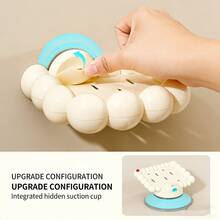 1pc Suction Cup Bathroom Shelf, Wall Mounted Storage Rack For Vanity, Washroom, Toilet, No Drilling Required - Red - View 7