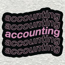 Accounting Black Background Pink Text Strong Visual Style Text Design Waterproof Vinyl Sticker - Matte Surface, Self-Adhesive Bumper Sticker, Suitable For Cars, Windows, Laptops, Trucks, Water Bottles - Multi-Purpose Design, Car Sticker - Vinyl - View 2