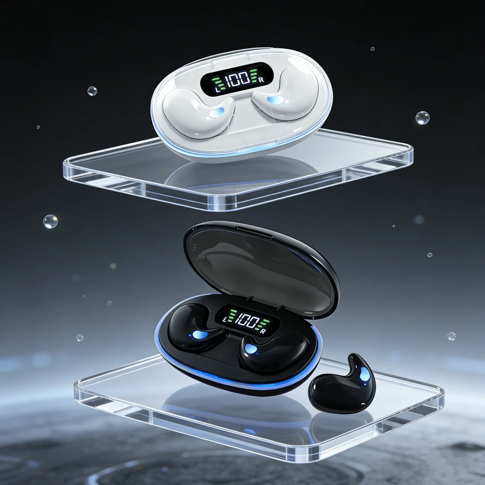 原装隐形耳塞睡眠耳机迷你耳机隐藏式降噪TWS无线耳机运动立体声 - 查看 1