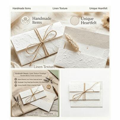 10pcs Luxury Linen Texture Embossed Envelopes, Vintage Handmade Paper Envelopes, Wedding Invitations, Business Cards, Invitation Envelopes