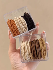 1pc Black Hair Tie Elastic Hair Band, High Ponytail Holder, Durable & Minimalist Design For Adults - Multicolor - View 2