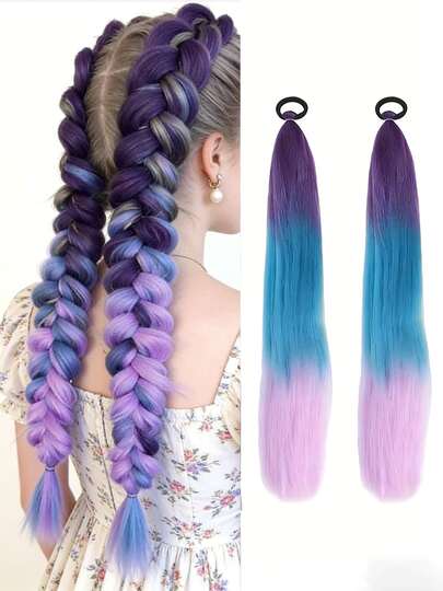 Mua 1 tặng 1 Tóc giả thẳng nhiều màu sắc - Phụ kiện tóc co giãn - Kẹp tóc rực rỡ cho các bữa tiệc, lễ hội