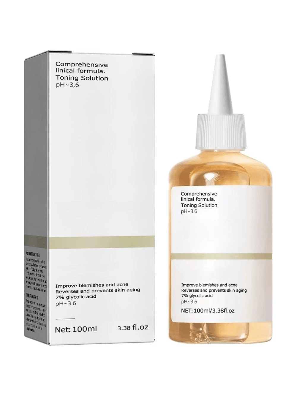 Glycolic Acid Toning Solution, Glycolic Acid 7% Toner, Glycolic Sour 7% Toning, KeepThe Skin Moist, Exfoliating Serum For Face, Facial Exfoliation Astringe Pores - 白色 - 查看 1