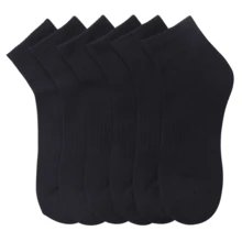 12 Pairs Cotton Cushion Quarter Socks With Arch Support Cotton Blend Athletic Sports Workout Running Socks Comfort Cozy Sweat-Absorbing Anti-Slip Comfy Value Pack - 四分之一黑 - 查看 3