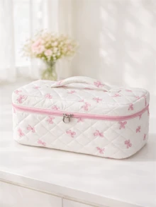 Cute & Spacious Makeup – Bag Handbag, Lightweight, Perfect For Travel, Daily Life & Outings - Pink - View 5