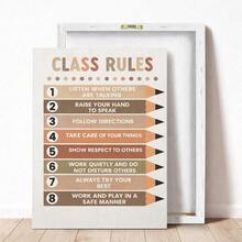 Neutral Classroom Rules Poster, Suitable For Children, Calm Classroom Decor, Teacher Behavior Management Chart, Preschool & Elementary School Wall Art, Home Learning Poster, Positive Discipline Chart, Children's Study Room Decor, Soft Color Education Poster, Minimalist Classroom Wall Decor, Teacher Supplies - Classroom Wall Hangings - View 4