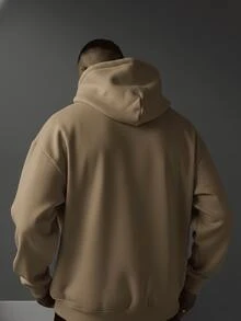 Moletom Masculino com Capuz Blusa de Frio Is Perfect Estilo Streetwear para Inverno - Bege - Visão 2