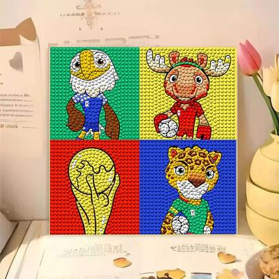 Panini 2026年FIFA世界杯吉祥物钻石画套装，人物图案DIY钻石画套件，家居装饰及足球迷礼物
