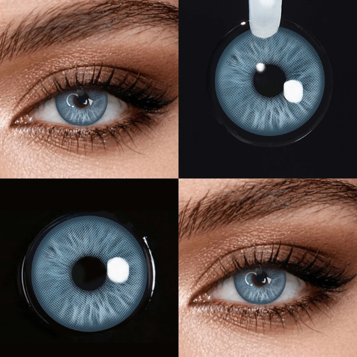 1对LEERMOO自然放大瞳孔隐形眼镜，大直径，适合学生日常佩戴，柔软舒适，也适合约会或派对，可使用6个月。