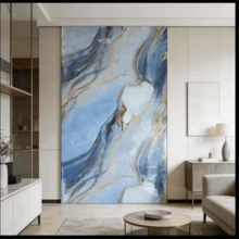 1 Roll Blue Marble Pattern Waterproof Oil-Proof Contact Paper, Heat Resistant Self-Adhesive Wallpaper, Suitable For Cabinets, Countertops, Tabletops - Easy Installation, Removable, Applicable For Kitchen, Bedroom, Living Room Home Decor, Marble Style, Wall Covering, Renovation - Blue-a - View 6