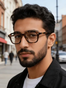 1 Pair Unisex Retro Square Frame Glasses, Suitable For Office, Computer, Mobile Phone Use - Clear - View 3