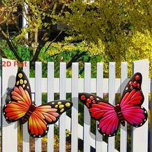 2pcs 8*6 Inch Wooden Butterfly Decor, Handcrafted Wooden Artwork For Indoor/Outdoor Garden Fence, Hanging Decorative Art, Signage And Plaque, Home Decor, Woodcraft, Nature-Inspired Design, Durable Wooden Product, Hanging Decoration, Home Decor, Gardening Enthusiasts - Two Wooden Butterfly Hanging Signs - View 5