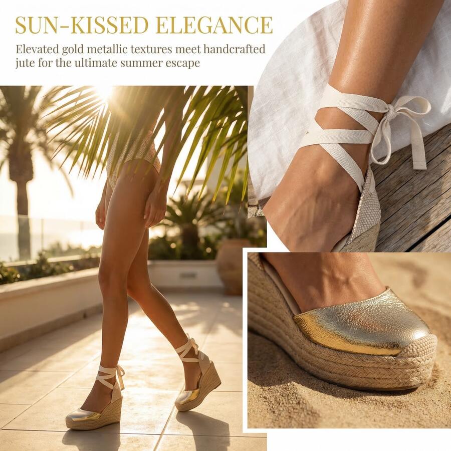 Women Flats - Gold - View 1