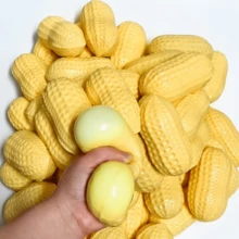 1pc Soft Squishy Slow Rebound Peanut Shaped Stress Relief Squeeze Toy, Adult Silicone Peanut Squeeze Toy For Anxiety Relief - Multi-color - Pressure-reducing Silicone Slow Rebound - View 4