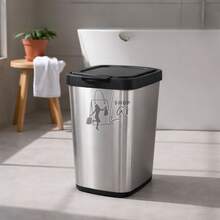 Wastebasket/Trash Can, 10 Or 9 Liters, Click Lid, For Bathroom, Kitchen, Office, Bedroom - 圓形不鏽鋼垃圾桶 10 公升 REF:25670 - 查看 8