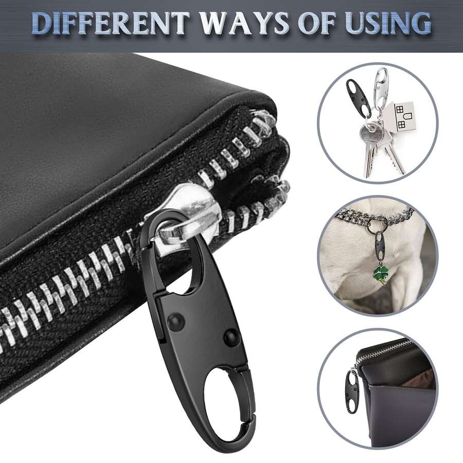 5/12pcs Zipper Lock Clips With Theft Deterrent,Household Essentials Zipper Pull Replacement.Outdoor Travel Essentials.