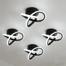Led Ceiling Light Fixture,3000-6000K Modern Hallway Light Fixtures Ceiling Lighting, Close To Ceiling Lights For Bathroom Bedroom Kitchen Balcony Stair Small Ceiling Lamp ,Black/White - Clover - View 18