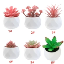 1pc Artificial Plant Decor With Planter, Multiple Styles Available, Suitable For Desk, Shelf, Sink, Coffee Table, Realistic Fake Plant - White Small Basin - View 6