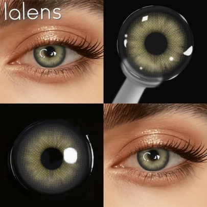  Lalens Halloween Contact Lenses Cosplay Cyberpunk Style Annual Disposable Colored Contact Lenses, Suitable For Dark Brown And Light Brown Eyes, Daily Wear, Create Charming Eye Makeup. 1 Box Of 2 Pieces, Made Of HEMA And NVP. Diameter 14.5mm, Blue Natural Color Contact Lenses, Suitable For Daily Wear, Create Autumn/Winter Christmas Party Makeup, Ideal For Y2K Fashion, Also A Perfect Choice For Birthday And Christmas Gifts.