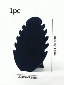 1pc Jewelry Display Stand With Bust, Necklace, Pendant & Earring Holder, Tower Shaped Display Rack Valentine Day Back To School - Black - View 4