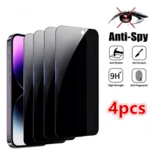 4pcs Anti-Spy Tempered Glass Compatible With Iphone X/Xs/XS Max,11/11 Pro/11 Pro Max,12 Mini/12/12 Pro/12 Pro Max,13/13 Mini/13 Pro/13 Pro Max,14/14 Plus/14 Pro/14 Pro Max,15/15 Plus/15 Pro/15 Pro Max/16/16 Plus/16 Pro/16 Pro Max - Clear - View 7