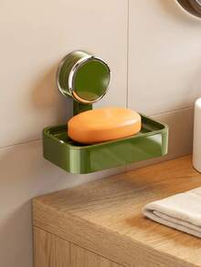 1pc Suction Cup Soap Dish, Wall Mounted Bathroom Soap Holder Drain Rack, Soap Box For Home Use - Suction Cup - View 9