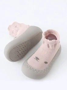 1 双婴儿爬行地板袜，可爱动物图案，柔软底部室内防滑幼儿袜，适合日常休闲使用 - 彩色 - 查看 4