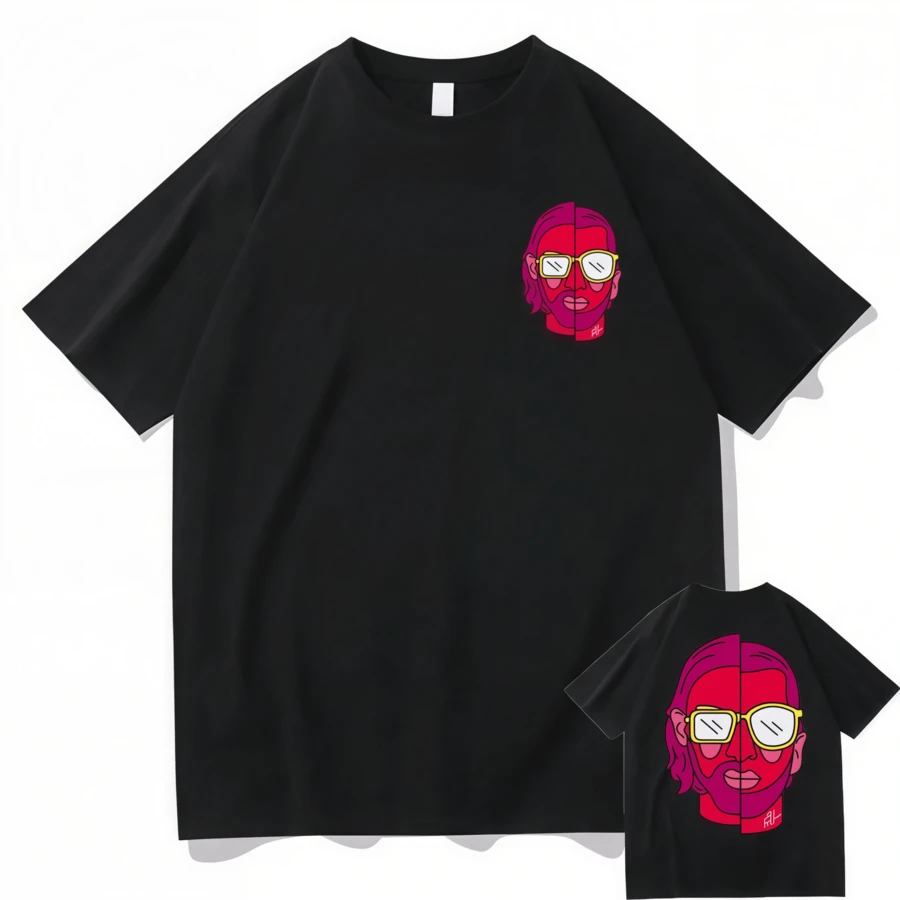Le Monde Chico Print T-Shirt Album PNL French Rap Graphic T-Shirt Hip-Hop T-Shirts Men/Women Brand Harajuku Tees Men's Streetwear - 黑色 - 查看 1