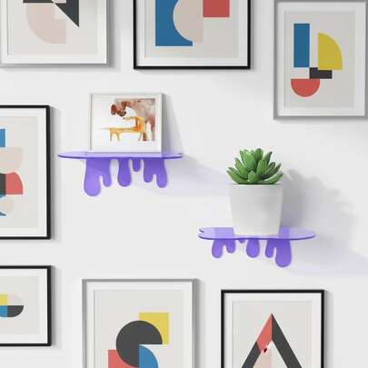 Unité d'étagère murale en acrylique de 7 pouces - Convient pour les petites étagères murales, peut être utilisée comme plateforme de stockage pour l'affichage mural de la maison, un meuble d'affichage pour la décoration de la pièce et des étagères pour les albums photos et les petits articles
