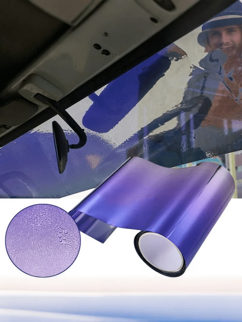 Tấm che nắng kính chắn gió ô tô đa năng, kích thước 59,06 inch x 7,87 inch, màng cách nhiệt chống nắng cho ô tô, ngăn chặn tia UV.