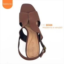 Beira Rio Original Women's Sandal In H Block Heel Comfortable Formal Winter Fashion - 白蘭地 - 查看 7