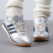 adidas originals SL 72 OG 牛剖層革合成革 舒適百搭 低筒 生活休閒鞋 銀色 - 銀色 - 查看 2