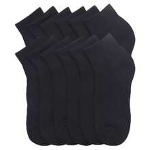12 Pairs Cotton Cushion Ankle Socks Cotton Blend Athletic Sports Workout Running Socks Comfort Cozy Sweat-Absorbing Anti-Slip Comfy Value Pack - 黑色腳踝 - 查看 5