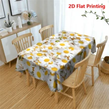 1 chiếc khăn trải bàn in 2D họa tiết hoa cúc mùa xuân/hè, thích hợp cho tiệc tùng, dã ngoại, trang trí bàn ăn, nhà bếp, phòng ăn, sân vườn, mặt bàn, trang trí nhà cửa. - Màu vàng - Xem 8