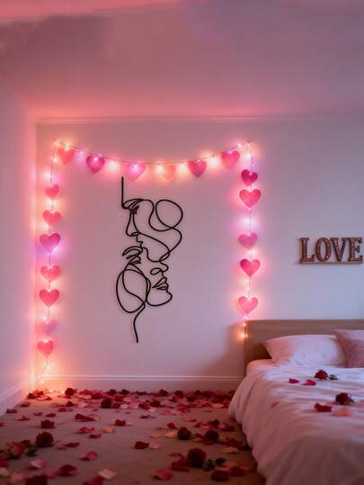 1 件室内面部线条艺术装饰金属雕塑铁艺剪影