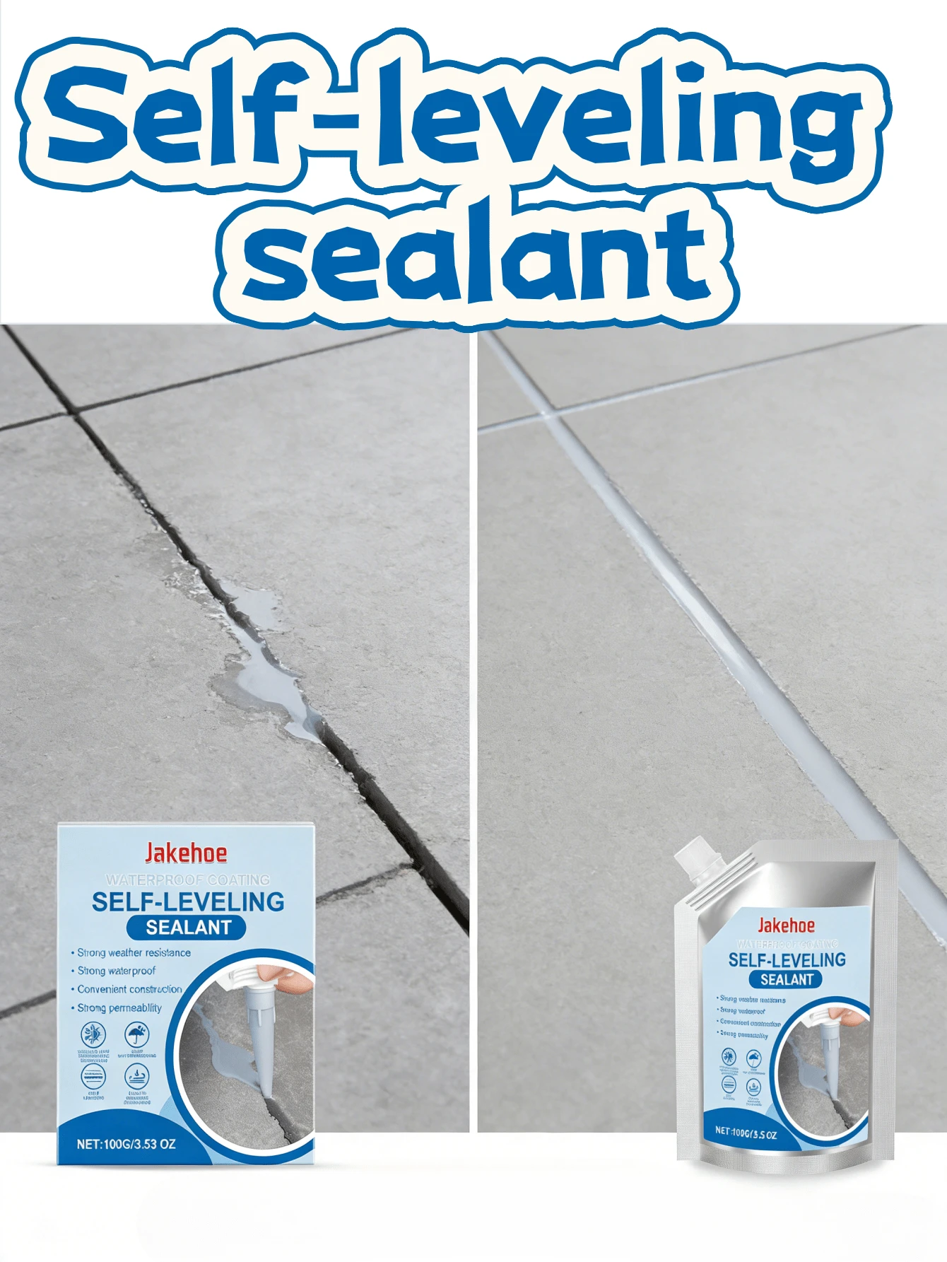 Waterproof Self-Leveling Sealant, Auxiliary Waterproof Base Material Protection For Indoor And Outdoor Use