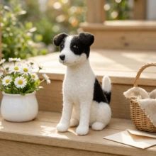 1Set Animal Needle Felting Kit, Felting Kits For Beginners Adult With Step-By-Step Tutorials, Dog DIY Felting Kit, Cute Funny Home Decorative Ornaments, Birthday Valentine's Day And Easter Novelty Gifts - Gallo Dog - View 3